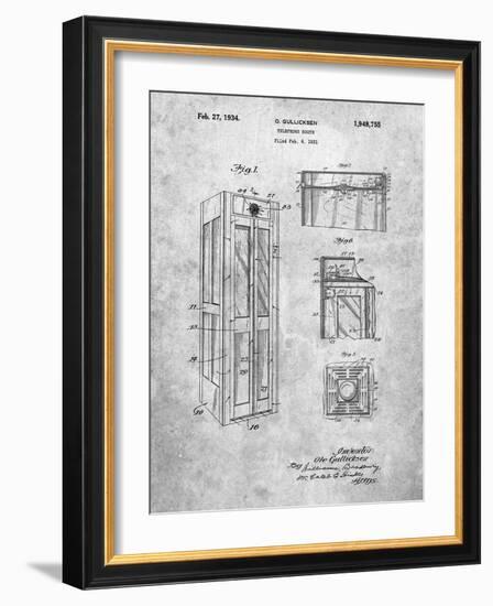 PP1088-Slate Telephone Booth Patent Poster-Cole Borders-Framed Giclee Print