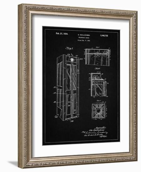 PP1088-Vintage Black Telephone Booth Patent Poster-Cole Borders-Framed Giclee Print