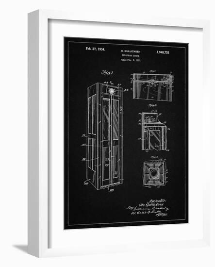 PP1088-Vintage Black Telephone Booth Patent Poster-Cole Borders-Framed Giclee Print