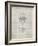 PP1092-Antique Grid Parchment Tesla Coil Patent Poster-Cole Borders-Framed Giclee Print