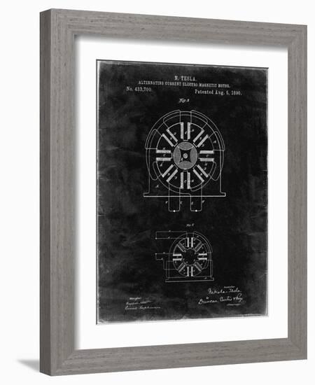 PP1092-Black Grunge Tesla Coil Patent Poster-Cole Borders-Framed Giclee Print