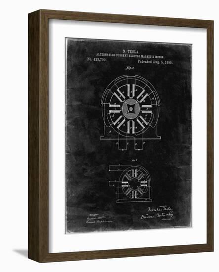 PP1092-Black Grunge Tesla Coil Patent Poster-Cole Borders-Framed Giclee Print