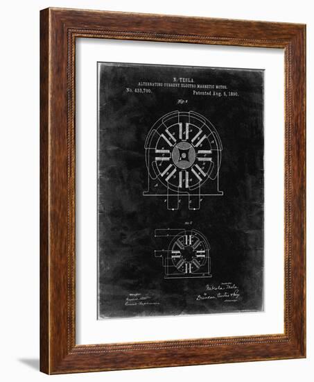 PP1092-Black Grunge Tesla Coil Patent Poster-Cole Borders-Framed Giclee Print