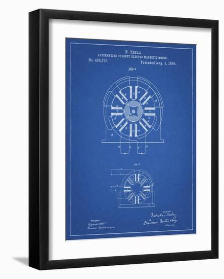PP1092-Blueprint Tesla Coil Patent Poster-Cole Borders-Framed Giclee Print
