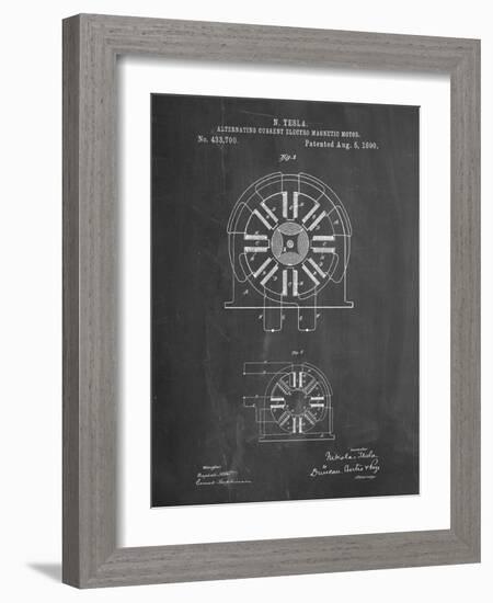 PP1092-Chalkboard Tesla Coil Patent Poster-Cole Borders-Framed Giclee Print