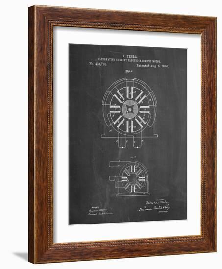 PP1092-Chalkboard Tesla Coil Patent Poster-Cole Borders-Framed Giclee Print