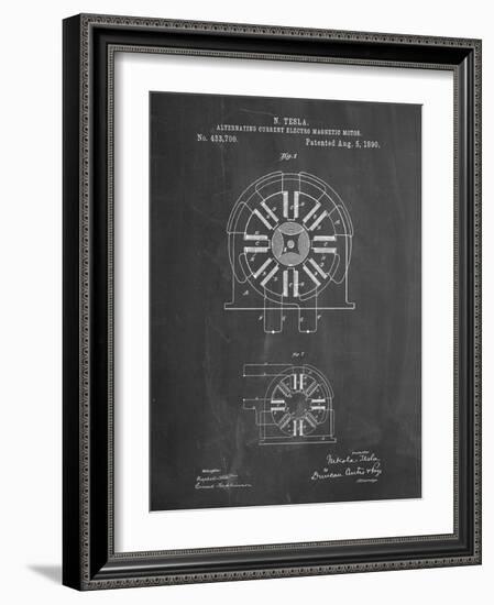 PP1092-Chalkboard Tesla Coil Patent Poster-Cole Borders-Framed Giclee Print