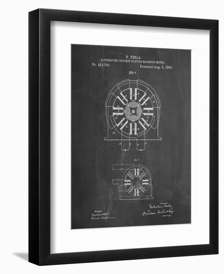 PP1092-Chalkboard Tesla Coil Patent Poster-Cole Borders-Framed Giclee Print