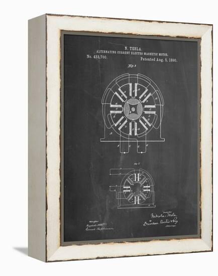 PP1092-Chalkboard Tesla Coil Patent Poster-Cole Borders-Framed Premier Image Canvas