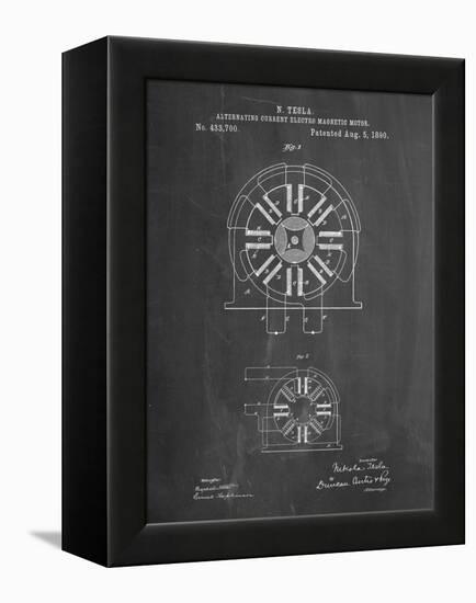 PP1092-Chalkboard Tesla Coil Patent Poster-Cole Borders-Framed Premier Image Canvas