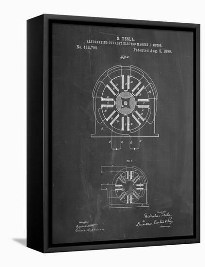 PP1092-Chalkboard Tesla Coil Patent Poster-Cole Borders-Framed Premier Image Canvas