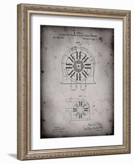 PP1092-Faded Grey Tesla Coil Patent Poster-Cole Borders-Framed Giclee Print