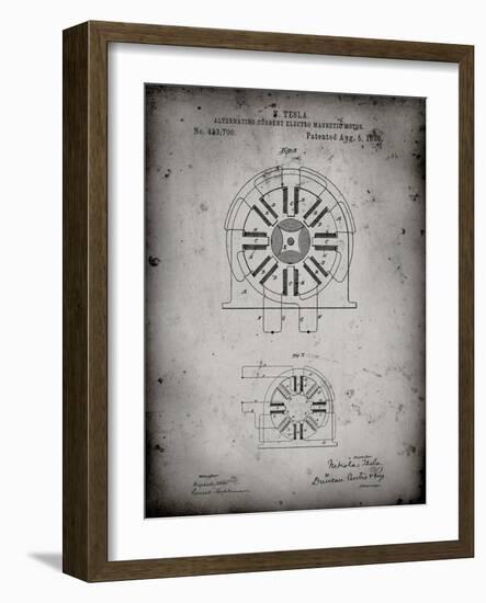 PP1092-Faded Grey Tesla Coil Patent Poster-Cole Borders-Framed Giclee Print