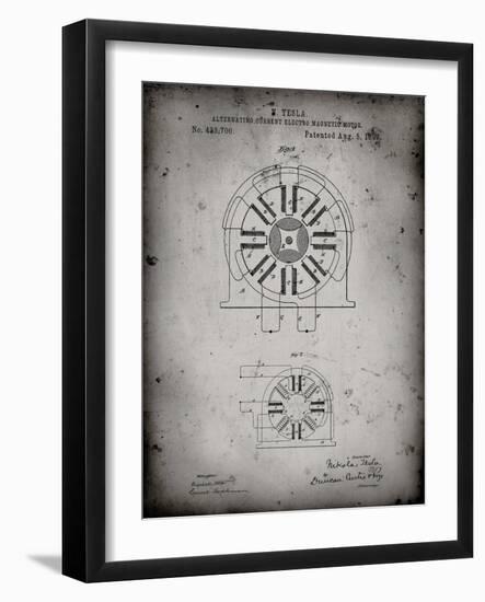 PP1092-Faded Grey Tesla Coil Patent Poster-Cole Borders-Framed Giclee Print