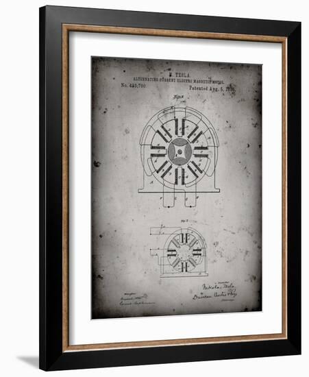 PP1092-Faded Grey Tesla Coil Patent Poster-Cole Borders-Framed Giclee Print