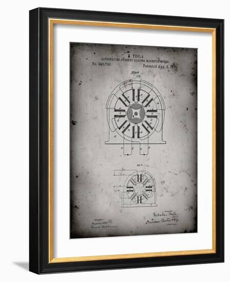 PP1092-Faded Grey Tesla Coil Patent Poster-Cole Borders-Framed Giclee Print