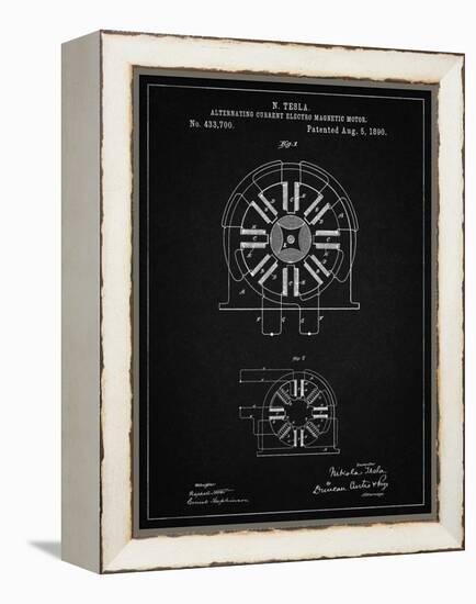 PP1092-Vintage Black Tesla Coil Patent Poster-Cole Borders-Framed Premier Image Canvas