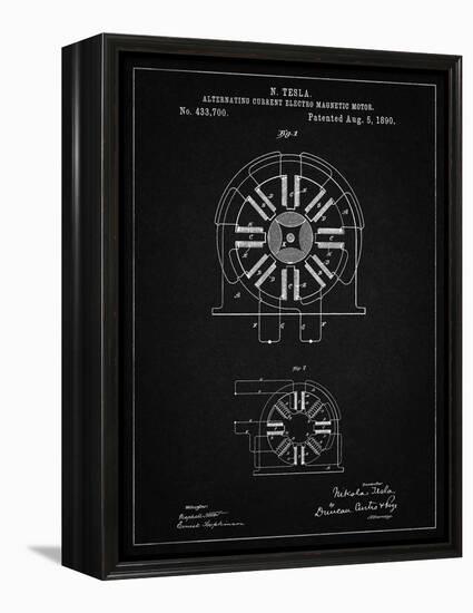 PP1092-Vintage Black Tesla Coil Patent Poster-Cole Borders-Framed Premier Image Canvas