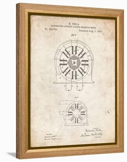 PP1092-Vintage Parchment Tesla Coil Patent Poster-Cole Borders-Framed Premier Image Canvas