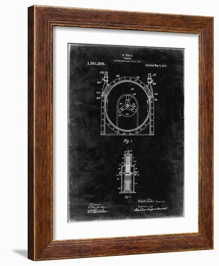 PP1097-Black Grunge Tesla Turbine Patent Poster-Cole Borders-Framed Giclee Print