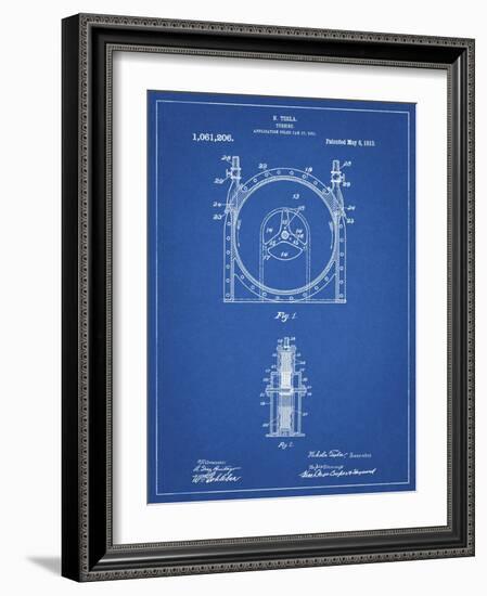 PP1097-Blueprint Tesla Turbine Patent Poster-Cole Borders-Framed Giclee Print