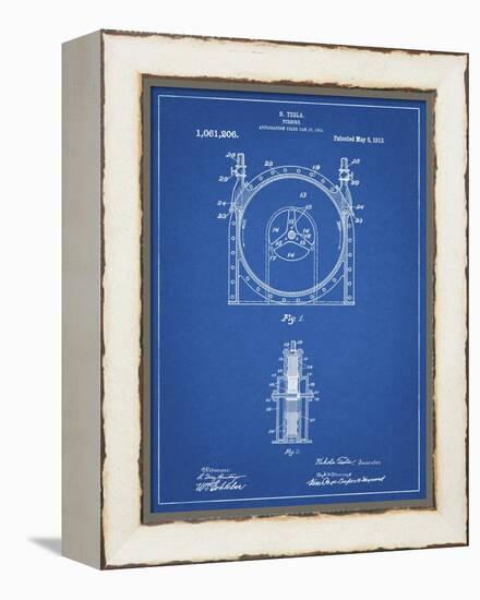 PP1097-Blueprint Tesla Turbine Patent Poster-Cole Borders-Framed Premier Image Canvas