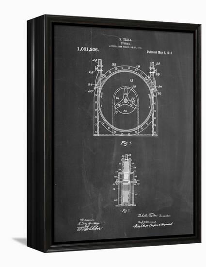 PP1097-Chalkboard Tesla Turbine Patent Poster-Cole Borders-Framed Premier Image Canvas