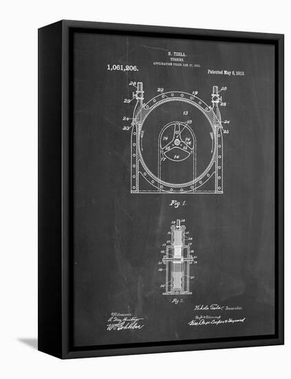 PP1097-Chalkboard Tesla Turbine Patent Poster-Cole Borders-Framed Premier Image Canvas