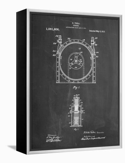 PP1097-Chalkboard Tesla Turbine Patent Poster-Cole Borders-Framed Premier Image Canvas