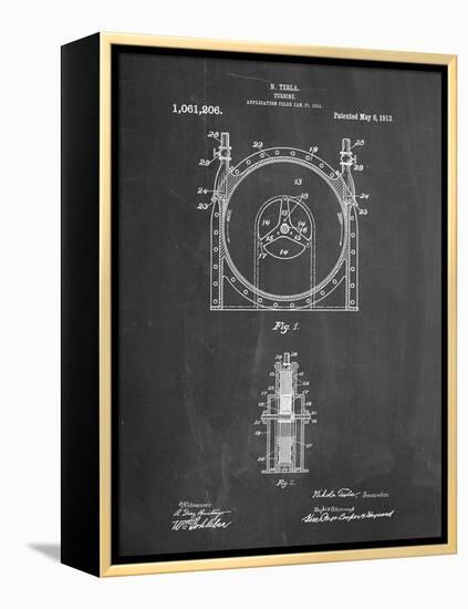 PP1097-Chalkboard Tesla Turbine Patent Poster-Cole Borders-Framed Premier Image Canvas