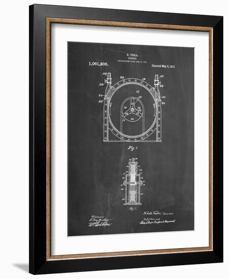 PP1097-Chalkboard Tesla Turbine Patent Poster-Cole Borders-Framed Giclee Print