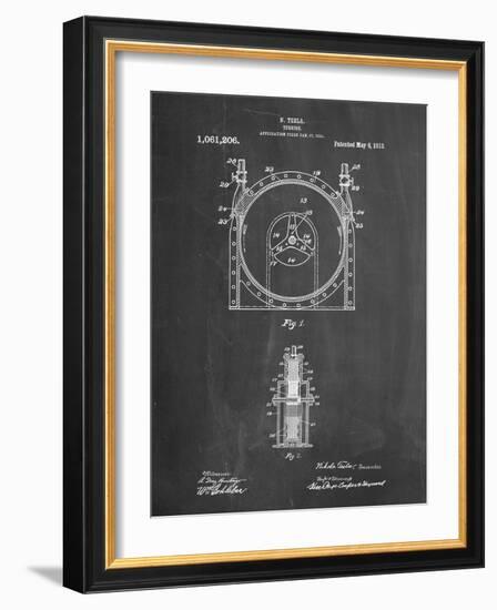 PP1097-Chalkboard Tesla Turbine Patent Poster-Cole Borders-Framed Giclee Print