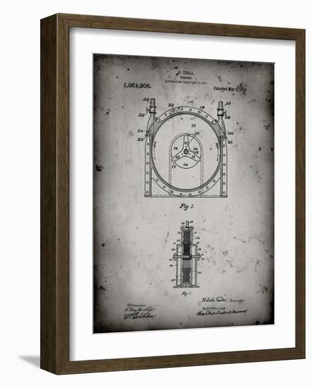 PP1097-Faded Grey Tesla Turbine Patent Poster-Cole Borders-Framed Giclee Print