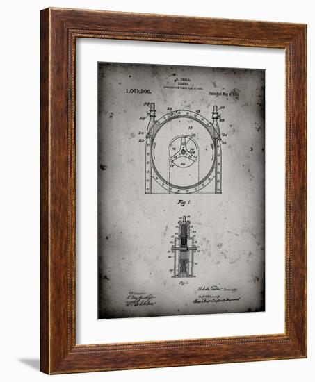PP1097-Faded Grey Tesla Turbine Patent Poster-Cole Borders-Framed Giclee Print