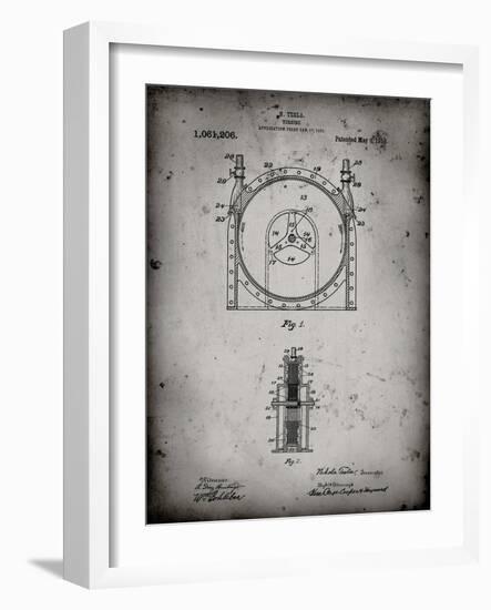 PP1097-Faded Grey Tesla Turbine Patent Poster-Cole Borders-Framed Giclee Print