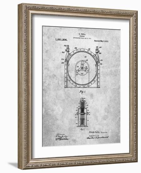 PP1097-Slate Tesla Turbine Patent Poster-Cole Borders-Framed Giclee Print