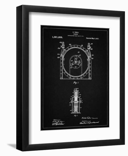 PP1097-Vintage Black Tesla Turbine Patent Poster-Cole Borders-Framed Giclee Print