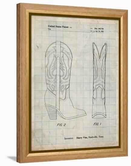 PP1098-Antique Grid Parchment Texas Boot Company 1983 Cowboy Boots Patent Poster-Cole Borders-Framed Premier Image Canvas