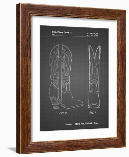 PP1098-Black Grid Texas Boot Company 1983 Cowboy Boots Patent Poster-Cole Borders-Framed Giclee Print