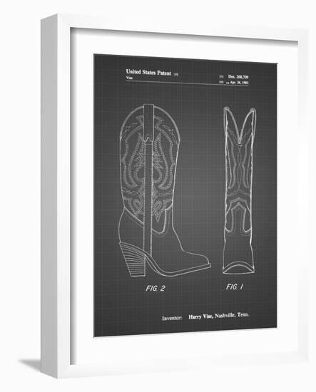 PP1098-Black Grid Texas Boot Company 1983 Cowboy Boots Patent Poster-Cole Borders-Framed Giclee Print