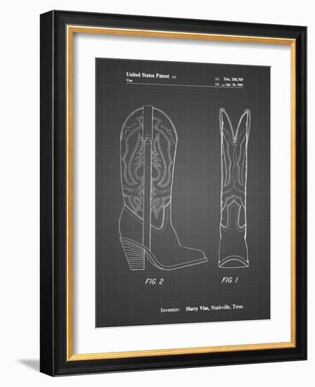 PP1098-Black Grid Texas Boot Company 1983 Cowboy Boots Patent Poster-Cole Borders-Framed Giclee Print