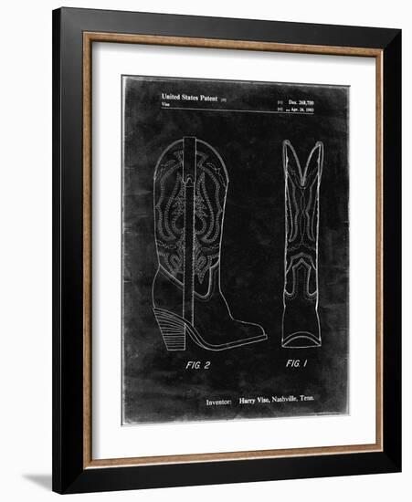 PP1098-Black Grunge Texas Boot Company 1983 Cowboy Boots Patent Poster-Cole Borders-Framed Giclee Print