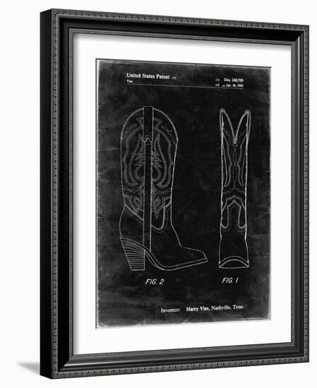 PP1098-Black Grunge Texas Boot Company 1983 Cowboy Boots Patent Poster-Cole Borders-Framed Giclee Print