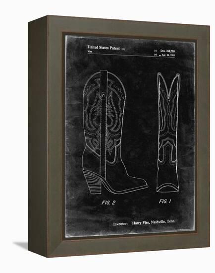 PP1098-Black Grunge Texas Boot Company 1983 Cowboy Boots Patent Poster-Cole Borders-Framed Premier Image Canvas