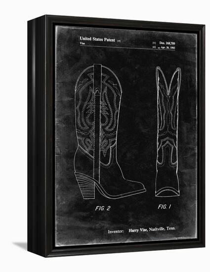 PP1098-Black Grunge Texas Boot Company 1983 Cowboy Boots Patent Poster-Cole Borders-Framed Premier Image Canvas