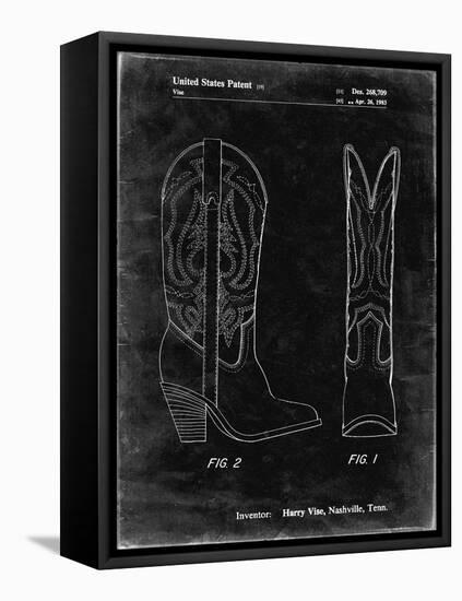 PP1098-Black Grunge Texas Boot Company 1983 Cowboy Boots Patent Poster-Cole Borders-Framed Premier Image Canvas