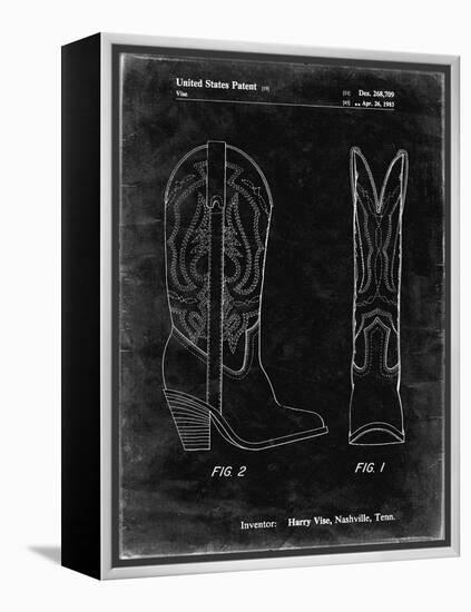 PP1098-Black Grunge Texas Boot Company 1983 Cowboy Boots Patent Poster-Cole Borders-Framed Premier Image Canvas