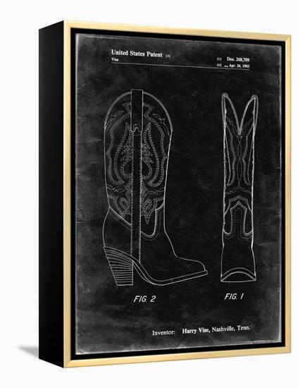 PP1098-Black Grunge Texas Boot Company 1983 Cowboy Boots Patent Poster-Cole Borders-Framed Premier Image Canvas