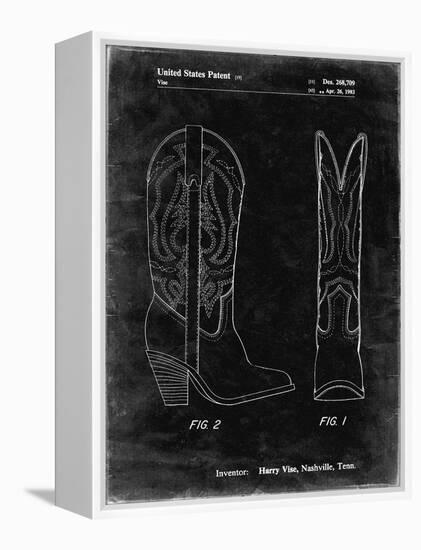 PP1098-Black Grunge Texas Boot Company 1983 Cowboy Boots Patent Poster-Cole Borders-Framed Premier Image Canvas