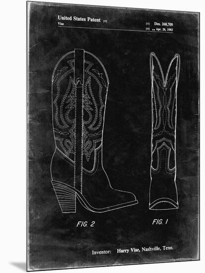 PP1098-Black Grunge Texas Boot Company 1983 Cowboy Boots Patent Poster-Cole Borders-Mounted Giclee Print